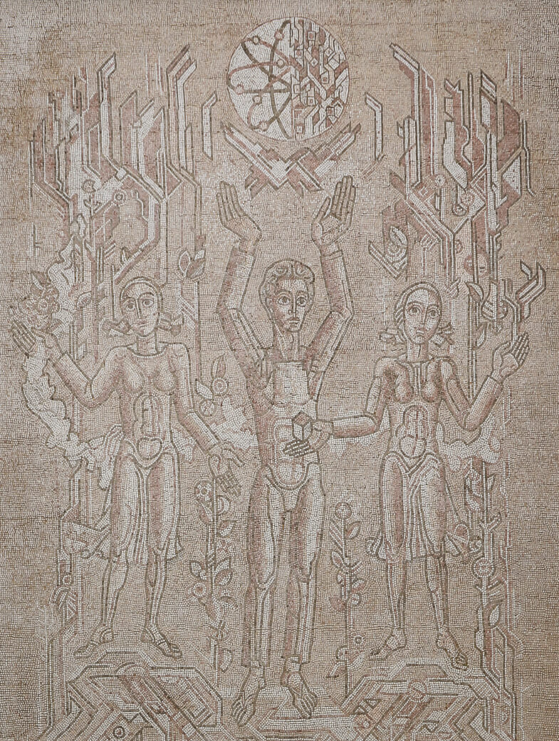 Socialistisch realistisch mozaïek B. Bârleanu | Iasi | Roemenië