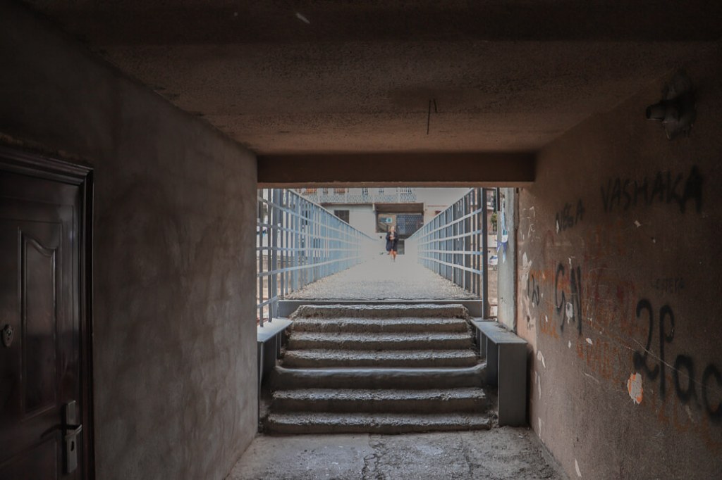 Nutsubidze flats met luchtbrug | Tbilisi | Georgië