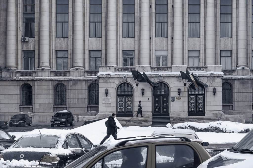 Balkon laatste speech Ceaucescu | Boekarest | Roemenië