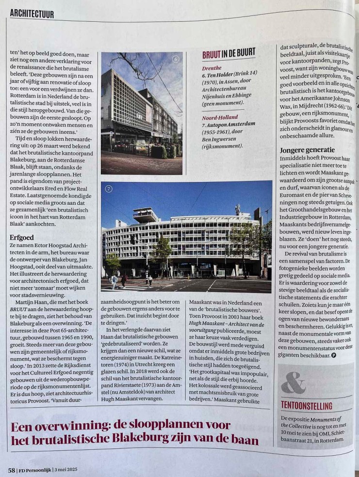 Artikel Brutalisme herleeft in FD