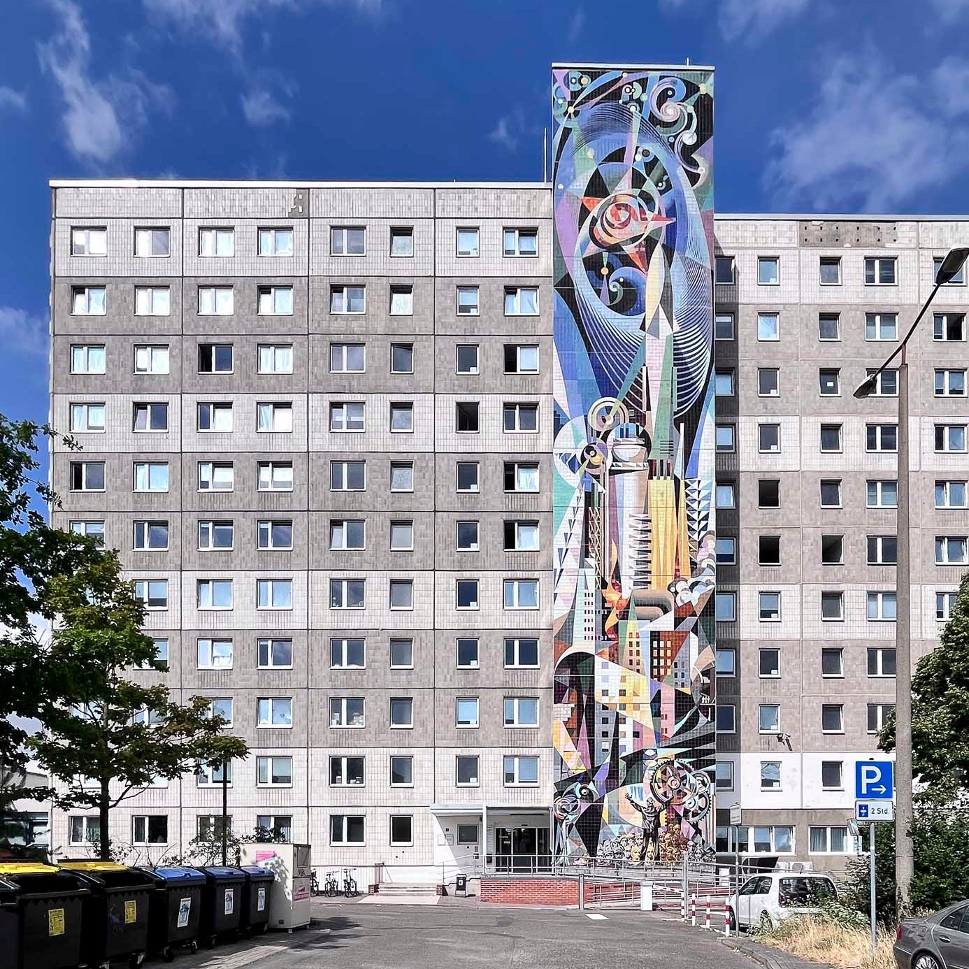 Mozaïek Die vom Menschen beherrschten Kräfte von Natur und Technik | Halle -Neustadt | Duitsland | Josep Renau | 1974